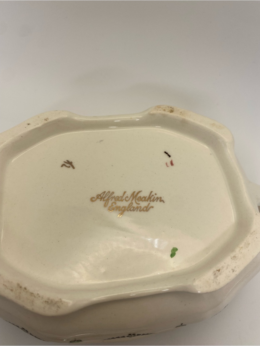 Alfred Meakin England Solway Maroon octagonal‎ covered vegetable dish Vintage - Picture 4 of 11